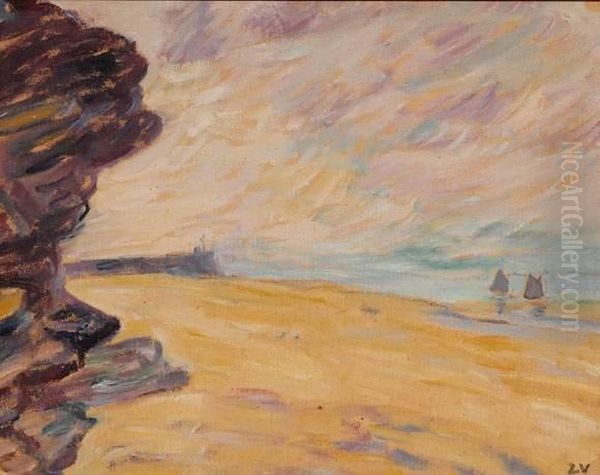 La Plage A Asnelle Oil Painting by Louis Valtat