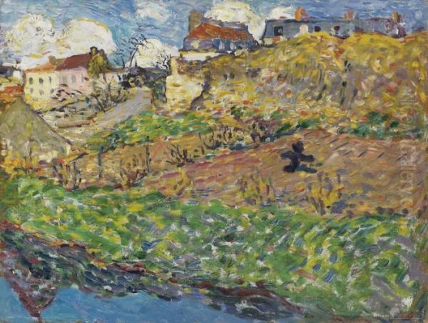 Paysage Aux Maisons, Circa 1900 Oil Painting by Louis Valtat