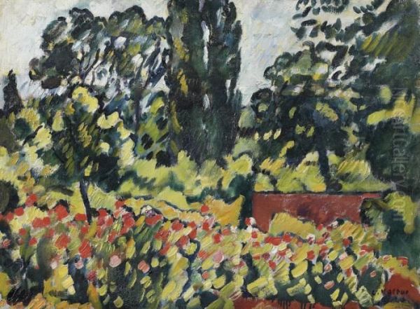 Le Jardin Fleuri Oil Painting by Louis Valtat