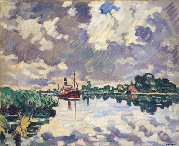 Le Canal A Ouistreham Oil Painting by Louis Valtat