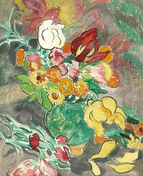 Vase De Fleurs En Printemps Oil Painting by Louis Valtat