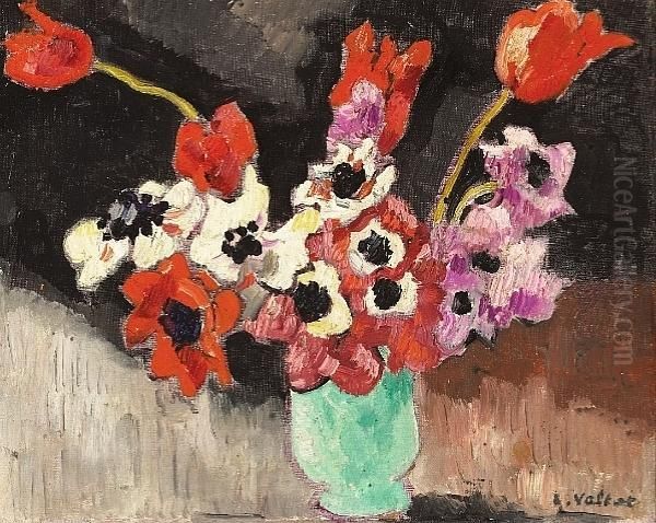 Anemones Oil Painting by Louis Valtat