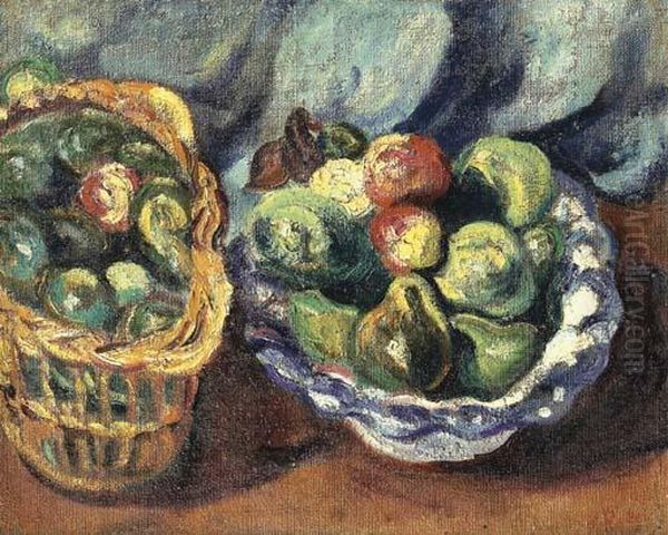 Panier Et Corbeille De Fruit Oil Painting by Louis Valtat