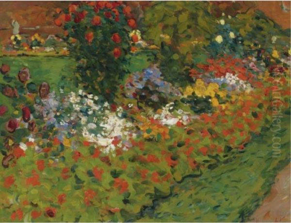 Le Jardin Fleuri Oil Painting by Louis Valtat