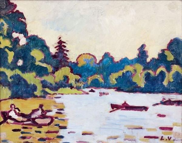 Barques Sur Le Lac Du Bois De Boulogne, Circa 1935 Oil Painting by Louis Valtat