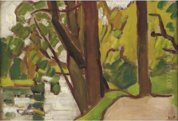 Bois De Boulogne, Barques Oil Painting by Louis Valtat