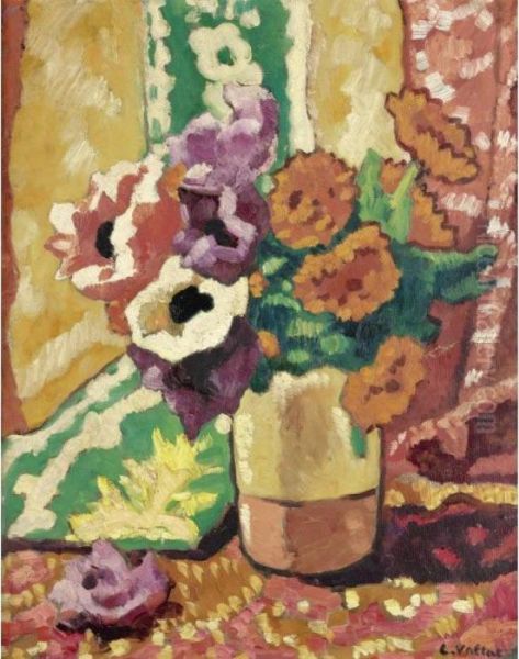 Vase De Fleurs Oil Painting by Louis Valtat