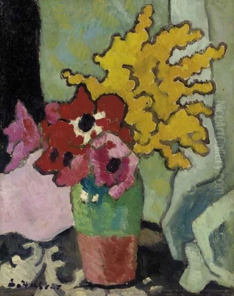 Anemones Et Mimosas Oil Painting by Louis Valtat