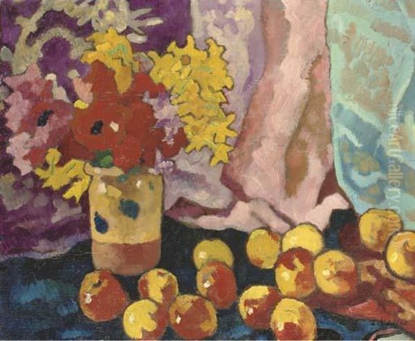 Nature Morte Avec Fleurs Et Pommes by Louis Valtat