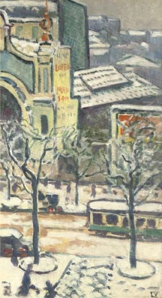 L'avenue De Wagram Enneigee Oil Painting by Louis Valtat