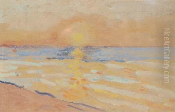 Coucher De Soleil Oil Painting by Louis Valtat