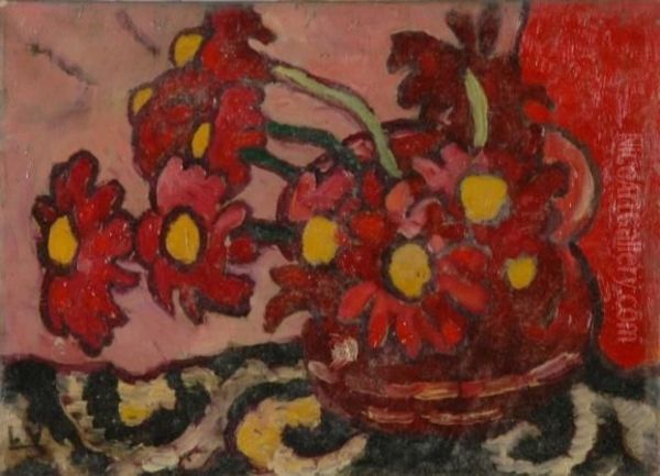 Vase Des Fleurs Oil Painting by Louis Valtat