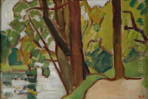 Bois De Boulogne, Barques Oil Painting by Louis Valtat