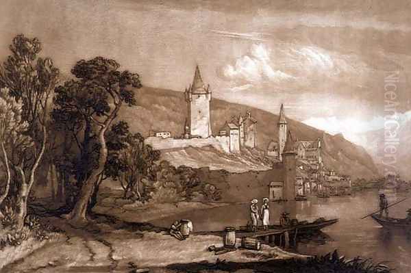 The Town of Thun, from the Liber Studiorum, engraved by Thomas Hodgetts, 1816 Oil Painting by Joseph Mallord William Turner