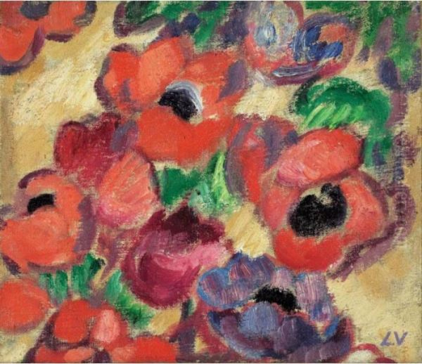 Les Anemones Oil Painting by Louis Valtat