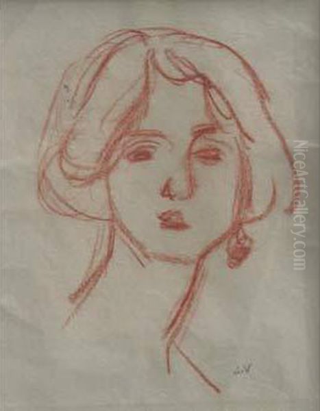 Portrait De Femme Oil Painting by Louis Valtat