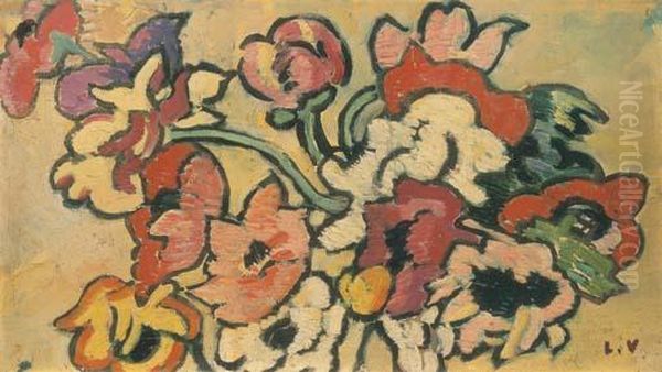 Bouquet D'anemones Oil Painting by Louis Valtat