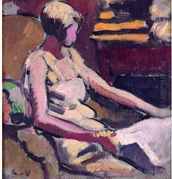 Femme Assise, Vers 1930 Oil Painting by Louis Valtat