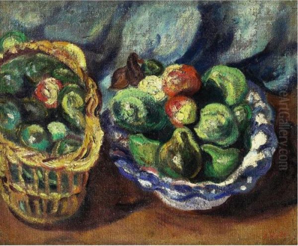 Panier Et Corbeille De Fruit Oil Painting by Louis Valtat