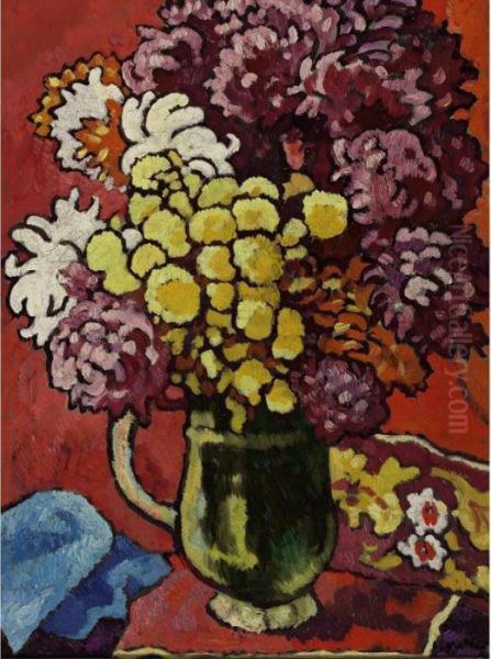 Vase De Fleurs Oil Painting by Louis Valtat