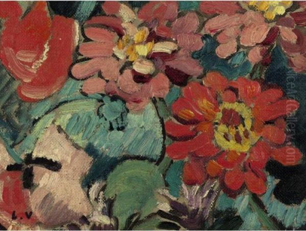 Fleurs Oil Painting by Louis Valtat