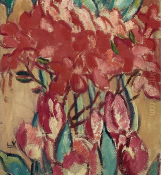 Bouquet De Tulipes Oil Painting by Louis Valtat