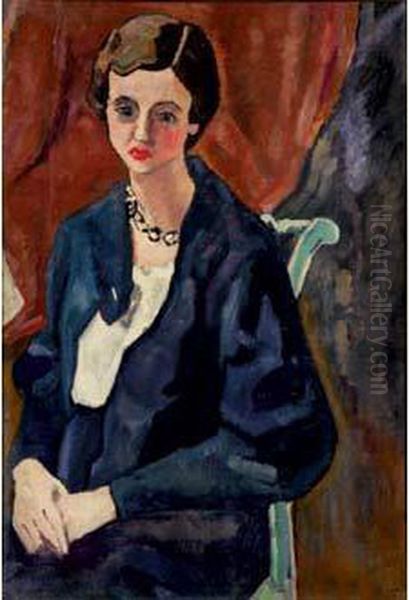 Femme Au Collier De Perles, Circa 1925 Oil Painting by Louis Valtat