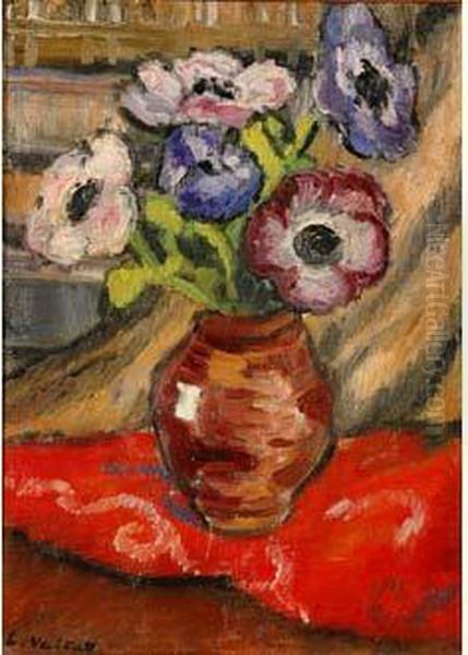 Vase D'anemones Oil Painting by Louis Valtat