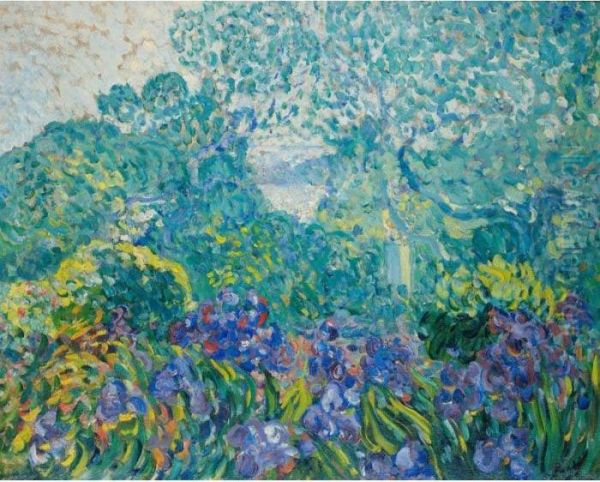 Paysage Aux Iris Violets Oil Painting by Louis Valtat