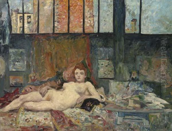 L'atelier Or Nu Dans L'atelier Oil Painting by Louis Valtat