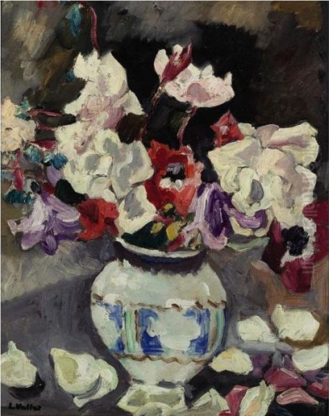 Vase D'anemones Oil Painting by Louis Valtat