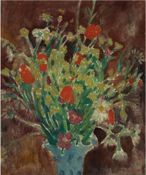 Bouquet De Fleurs Oil Painting by Louis Valtat