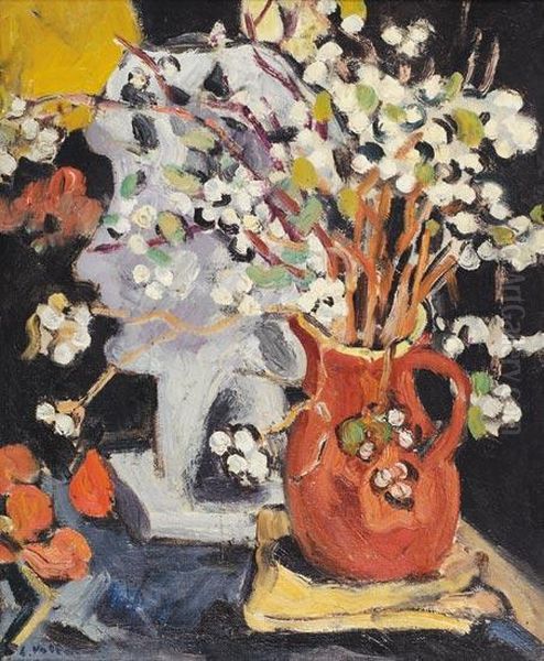 Bouquet De Fleurs Et Sculpture Oil Painting by Louis Valtat