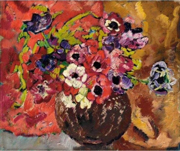 Bouquet D'anenomes Oil Painting by Louis Valtat