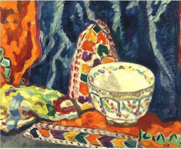 Potiche A La Draperie Oil Painting by Louis Valtat