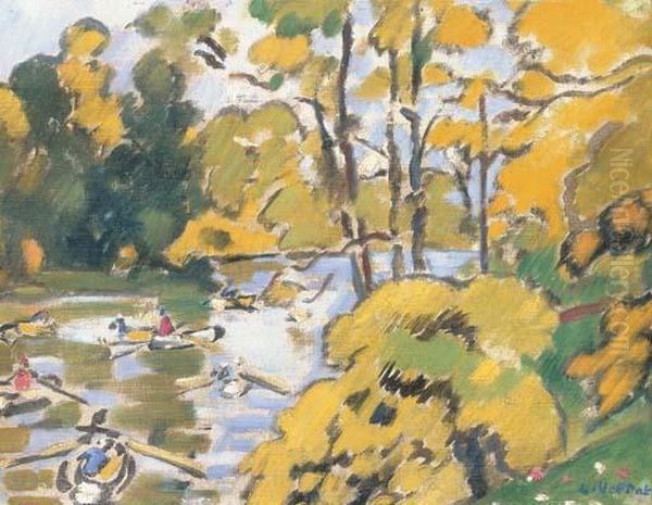 Le Lac De Bois De Boulogne Oil Painting by Louis Valtat