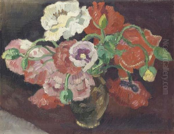 Vase De Fleurs Oil Painting by Louis Valtat