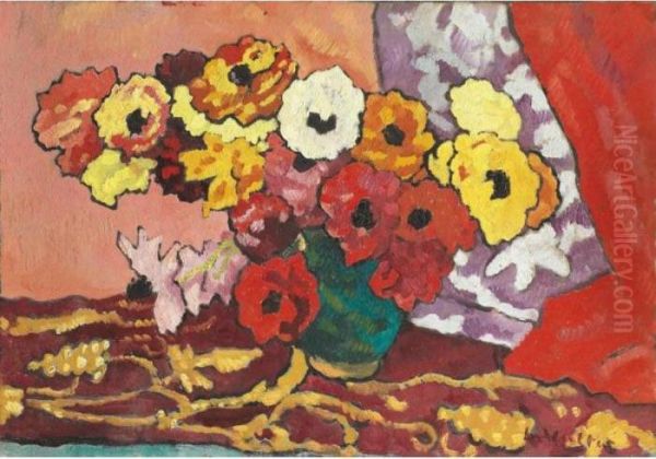 Bouquets D'anemones Oil Painting by Louis Valtat