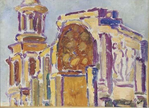 Facade De L'eglise - Effet De Lumiere Oil Painting by Louis Valtat