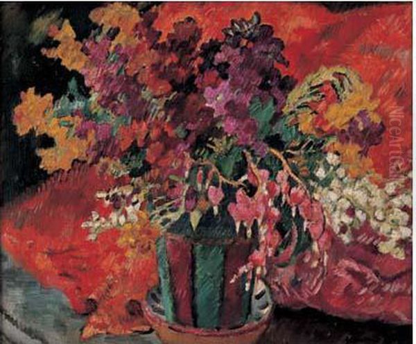 Pot De Fleurs Oil Painting by Louis Valtat