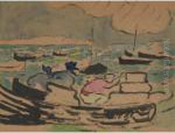 Le Bassin D'arcachon: A Pair Oil Painting by Louis Valtat