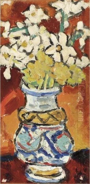 Vase En Fleurs Oil Painting by Louis Valtat