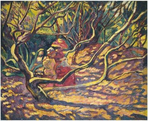 Suzanne Et Jean Valtat Dans Le Jardin D'agay by Louis Valtat