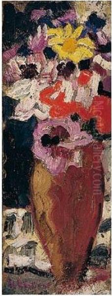 Vase De Fleurs Oil Painting by Louis Valtat