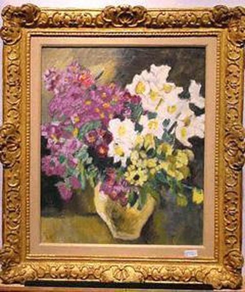 Fleurs Oil Painting by Louis Valtat