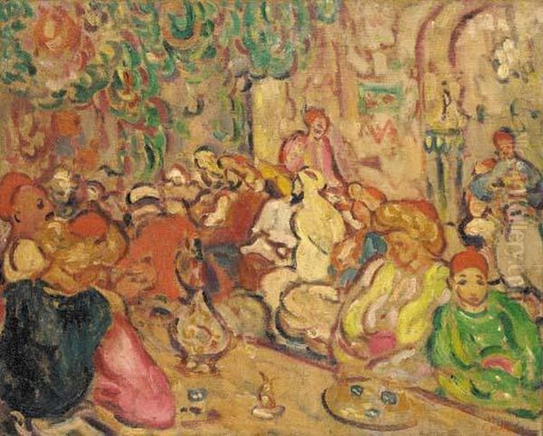 Le Cafe Maure, Alger Oil Painting by Louis Valtat