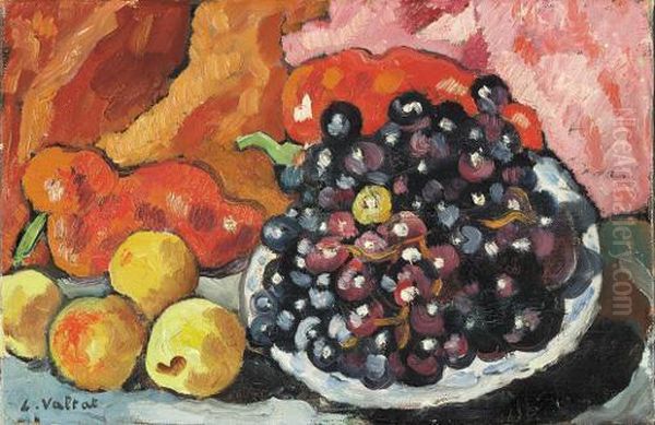 Poivrons, Pommes Et Assiette De Raisins Oil Painting by Louis Valtat