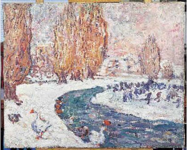 Patineurs En Hiver Oil Painting by Louis Valtat