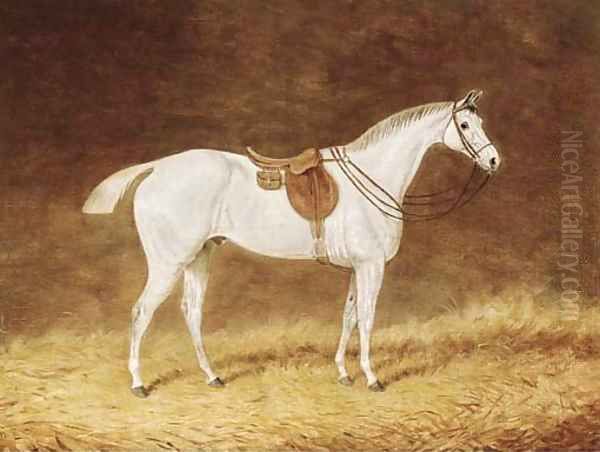 A saddled grey hunter in a stable Oil Painting by Joseph Mallord William Turner