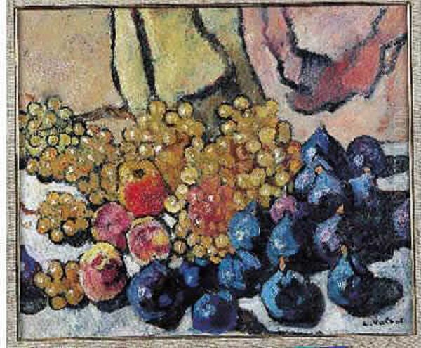 Nature Morte Aux Figues, Raisins, Et Pommes Oil Painting by Louis Valtat